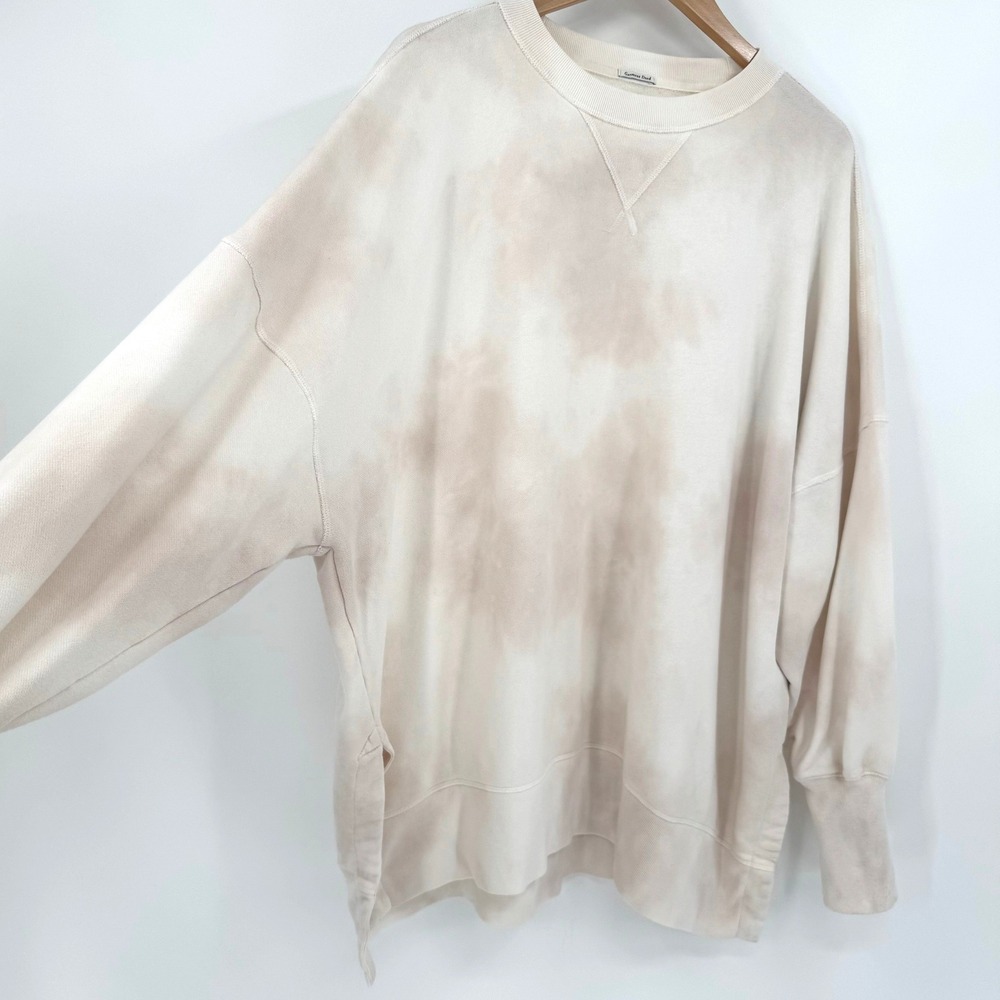Abercrombie & Fitch Soft A&F Collection XXL Garment Dyed Tie Dye‎ Sweatshirt Tan - Picture 2 of 10